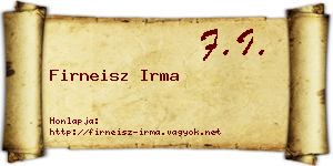 Firneisz Irma névjegykártya